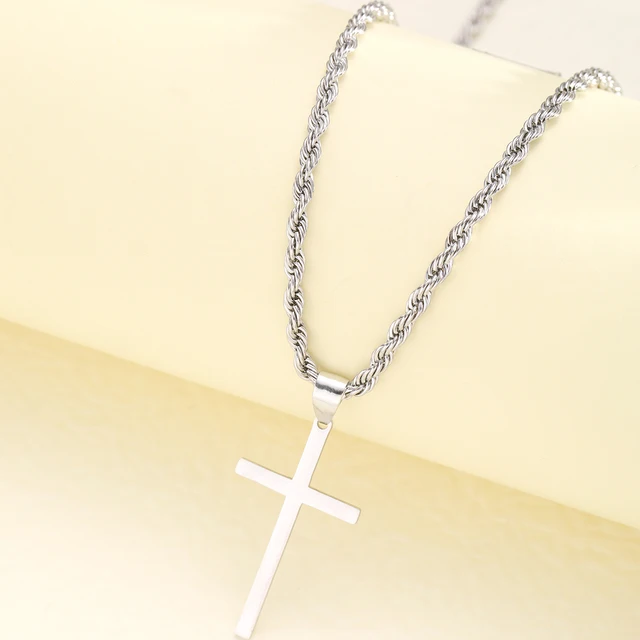 Stainless Steel Cross Pendant Necklace 5