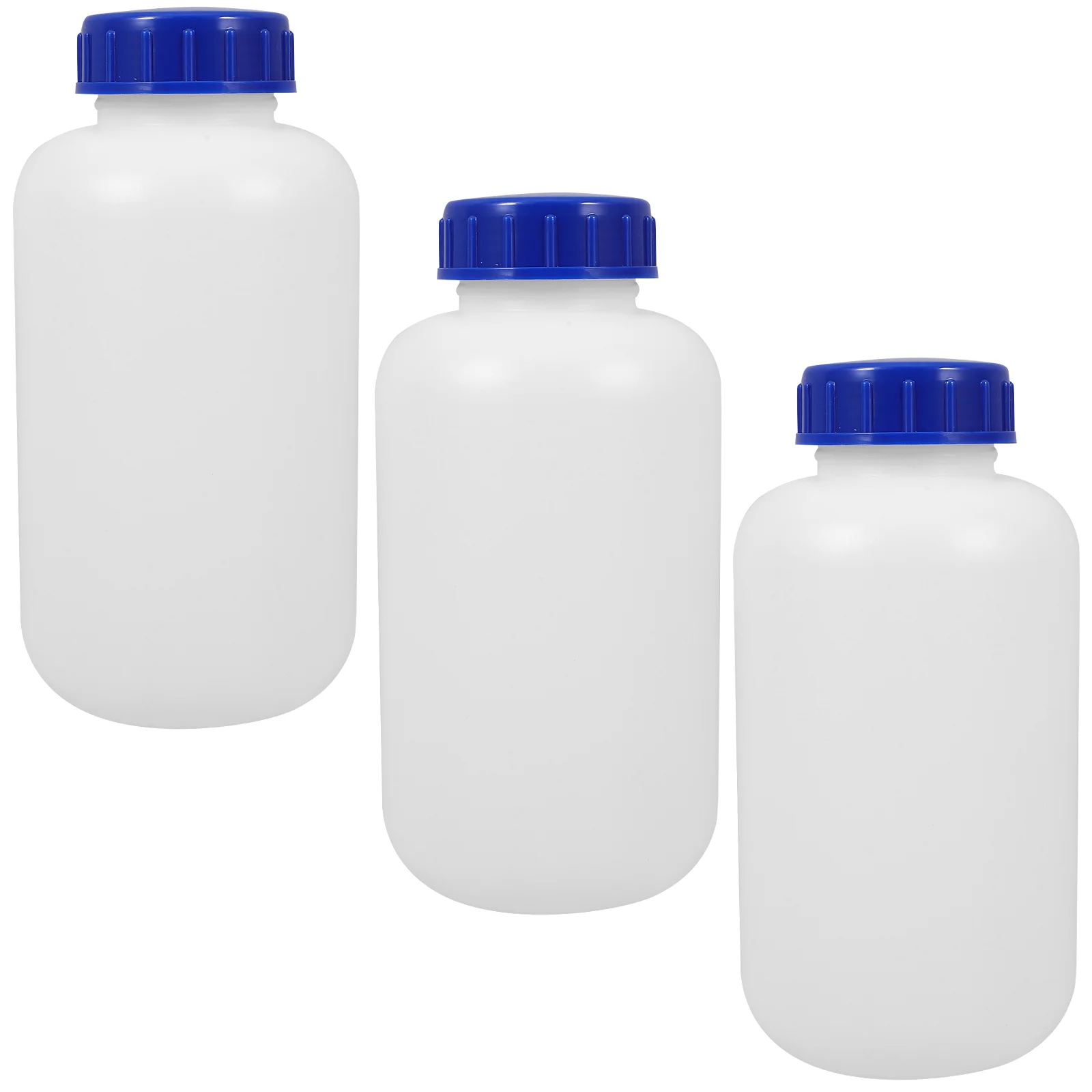 3 Pcs Chemical Round Bottle Refillable Bottles Laboratory Sample Containers Filling Water Reagent Empty