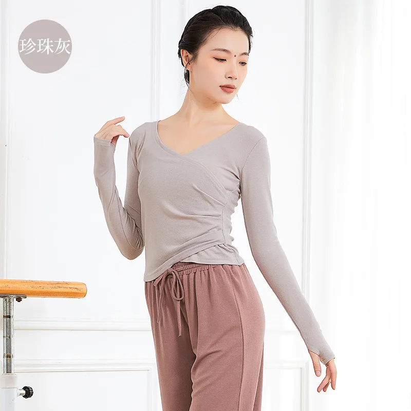 

Modern Dance Tops Woman Long Sleeve Dance T-shirt Adults Yoga Tops Sport Running Workout Dance Wear Clothing