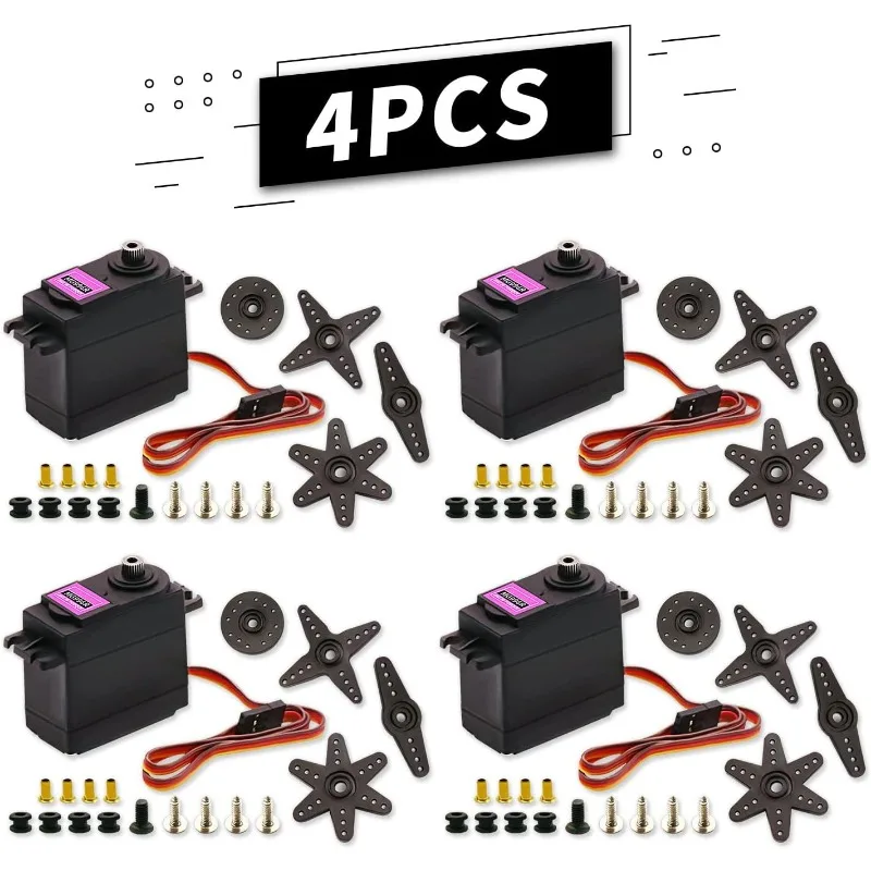 Lot de 4 Servomoteurs MG996R Métal 55g 180° pour RC Robot