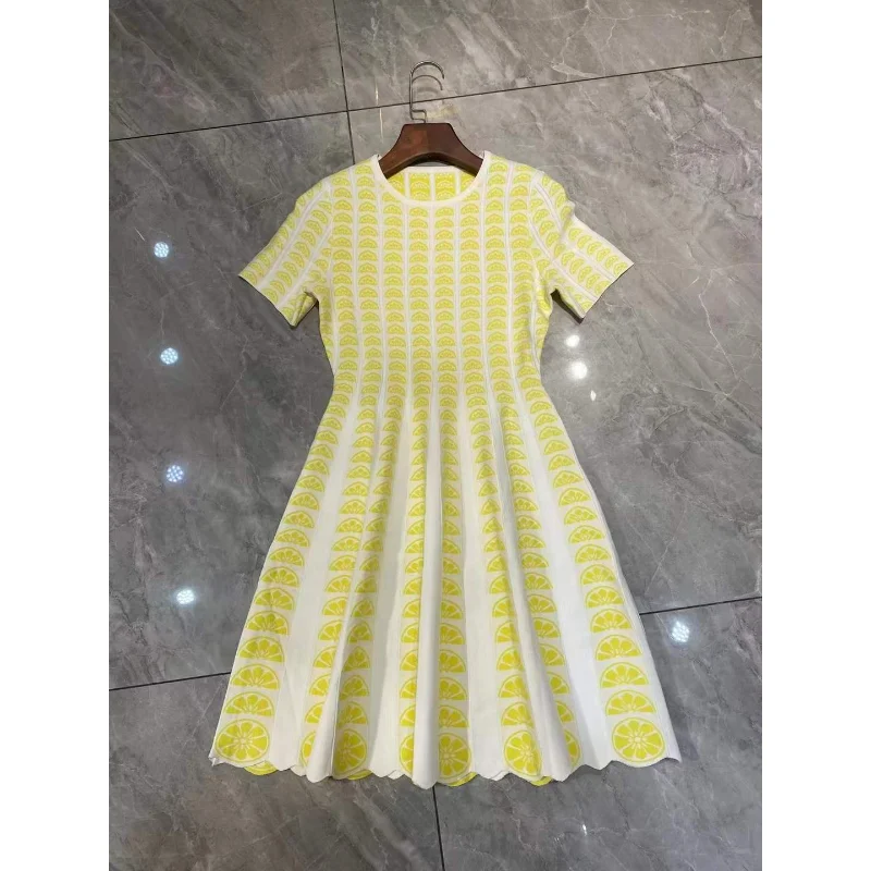 

Summer Mini Dress Knitted Ice Silk Comfortable and Breathable Printed Maxi Dresses for Women Aesthetic Clothes