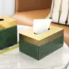 High-end Fashion Lleather Metal Stainless Steel Draw Type Tissue Box Household Living Room Kitchen Restaurant Hotel Draw Box 2