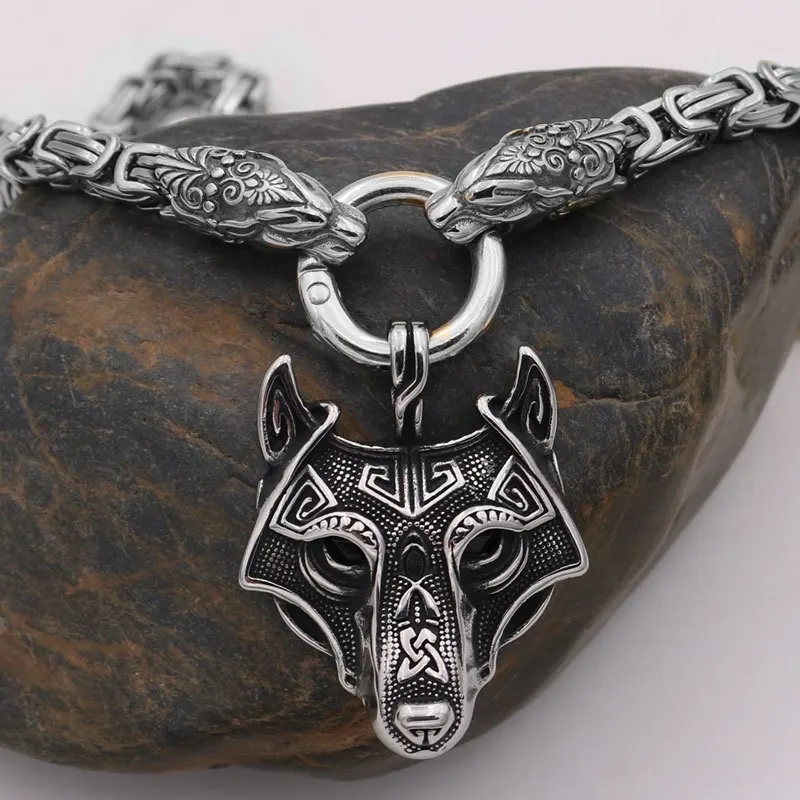 

1 Piece of Vintage Viking Celtic Wolf Head Necklace, Animal Charm Jewelry, Talisman Pendant for Lovers, Talisman Accessories