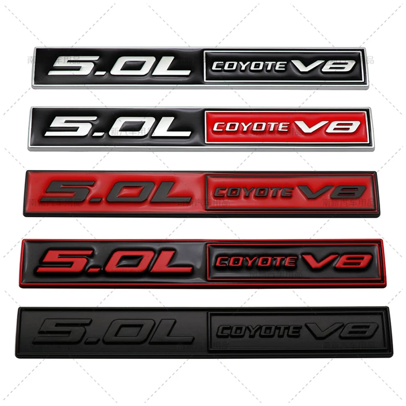 Auto 5.0L Coyote V8 Gt 5.0 Cofano Parafango Posteriore Tronco Decalcomania Emblema Distintivo Adesivo Accessori Per Ford F150 F250 Fx4 Mustang Shelby