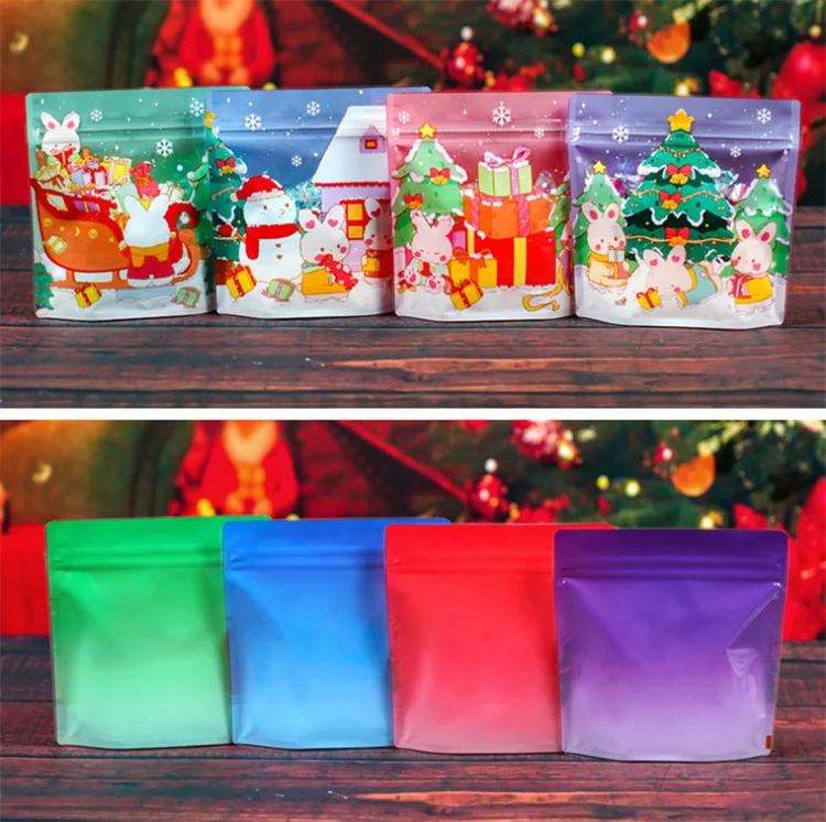 Christmas Gift Bags Christmas Zip Lock Bags 10PCS~100PCS Stand Up