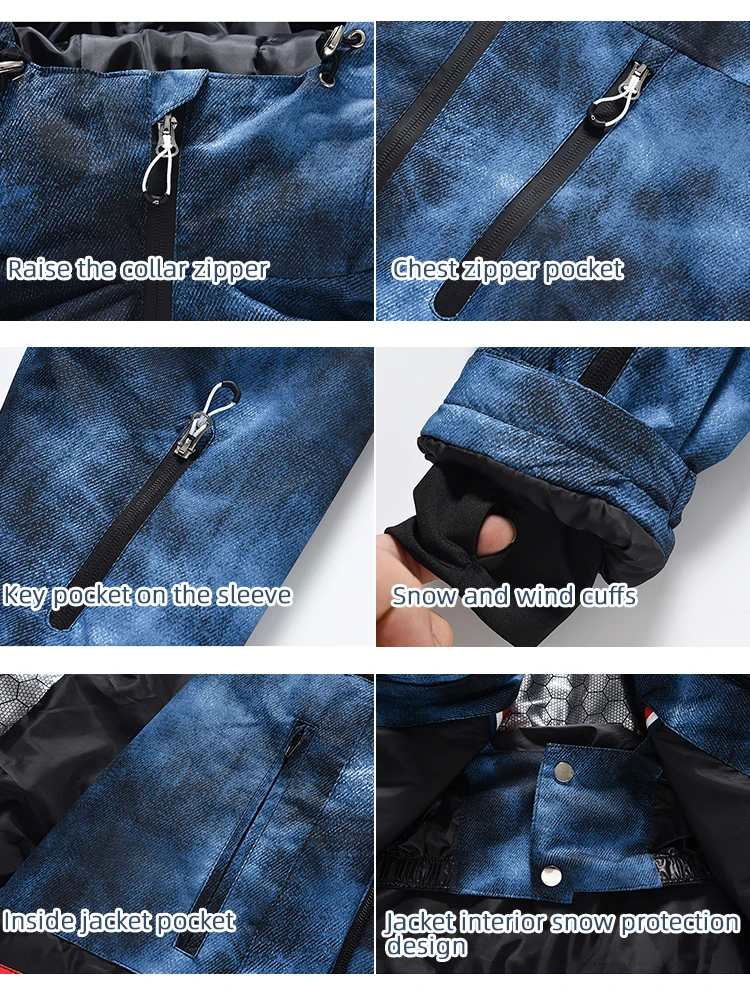 Women's Ski Jacket Snowboard and Skiing Snowwear Men's Ski Set Winter Snow Suit Warm Pants Waterproof Windproof Coat Outfits