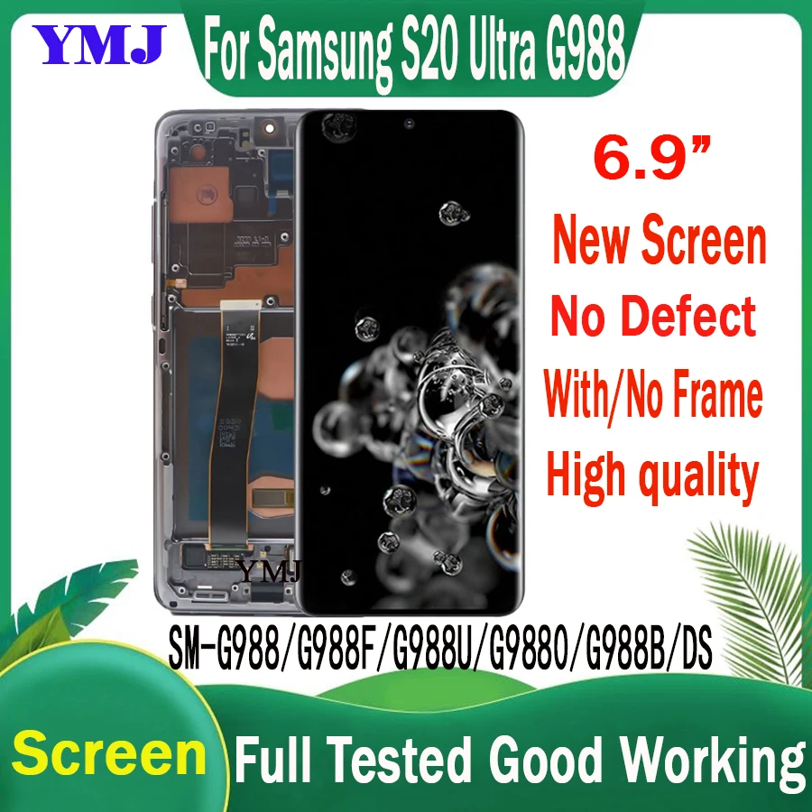 

New Dynamic AMOLED Display For Samsung Galaxy S20 G980 G980F S20 Plus G985 G985F S20 Ultra G988 LCD Touch Screen Digitizer Test