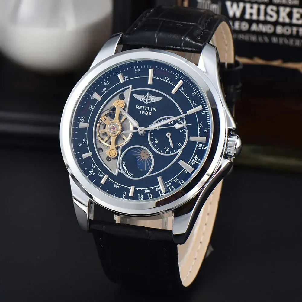 

New AAA Br LOGOWatches For Mens Luxury Tourbillon Automatic Mechanical Watch Multifunction High Qulaity Moon phases AAA Clock