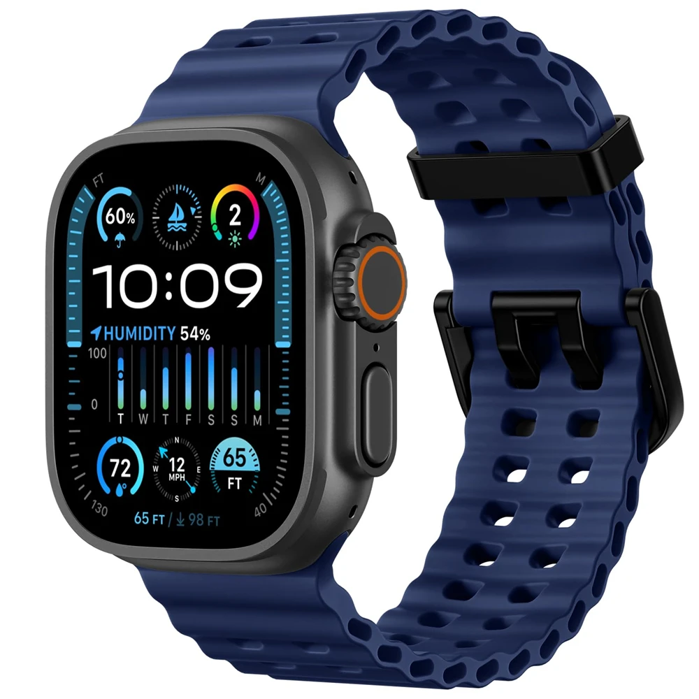 Ocean Straps für Apple Watch 11 Band 46 mm 45 mm 44 mm 49 mm 42 mm 40 mm Silikonarmband iWatch Serie 10 9 8 7 6 5 SE Ultra 3 Bänder – Detail 26