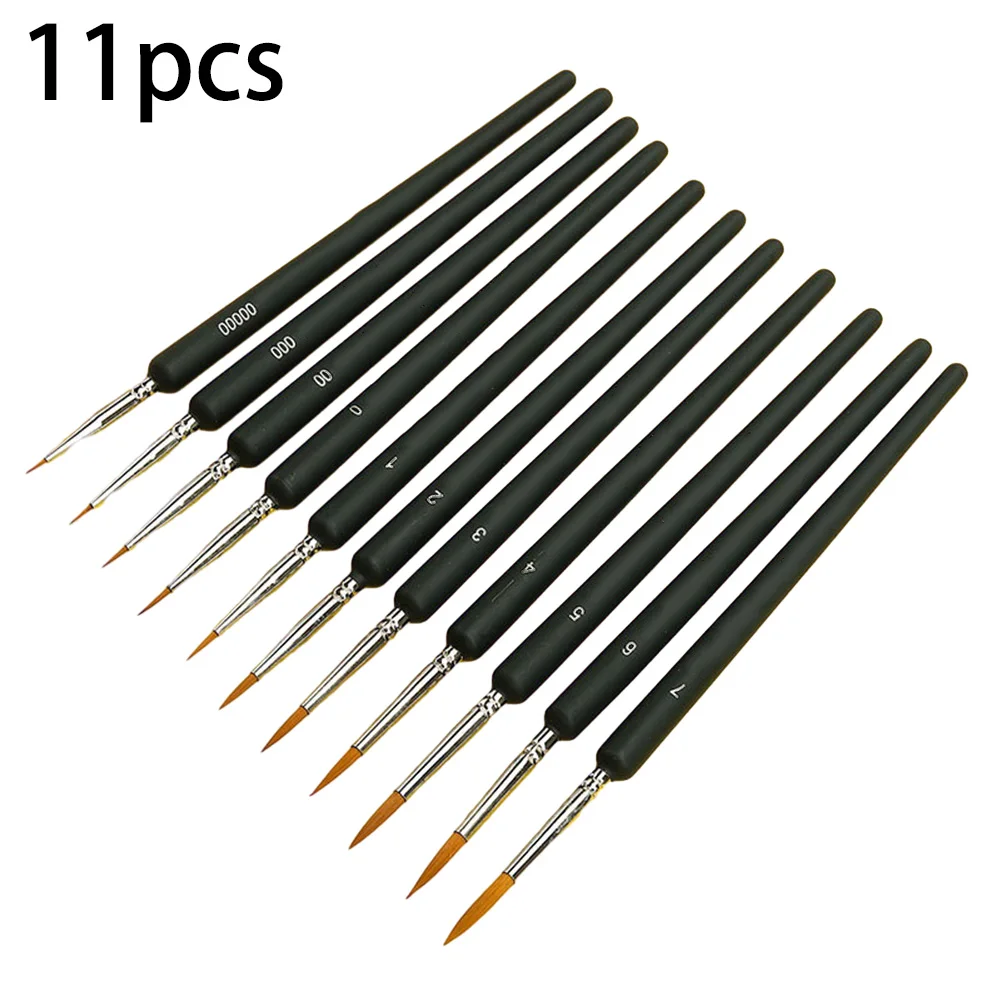 Fine Hook Line Brush Set for Model Building Nail Design Painting by Numbers Material Easy to Reshape and Clean