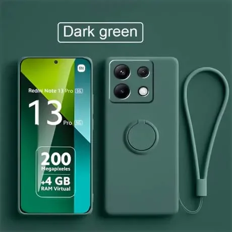 Enhanced Liquid Silicone Ring Holder Phone Case - Premium TPU Soft Back Cover