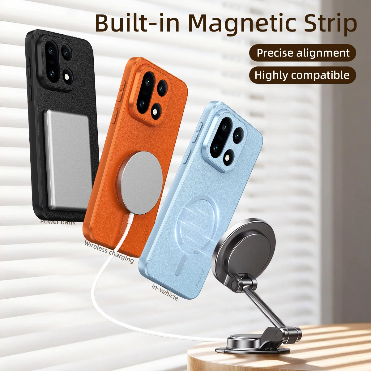 Electroplated Leather Texture Magnetic Phone Case - Anti-Fingerprint & Anti-Oxidation Protection