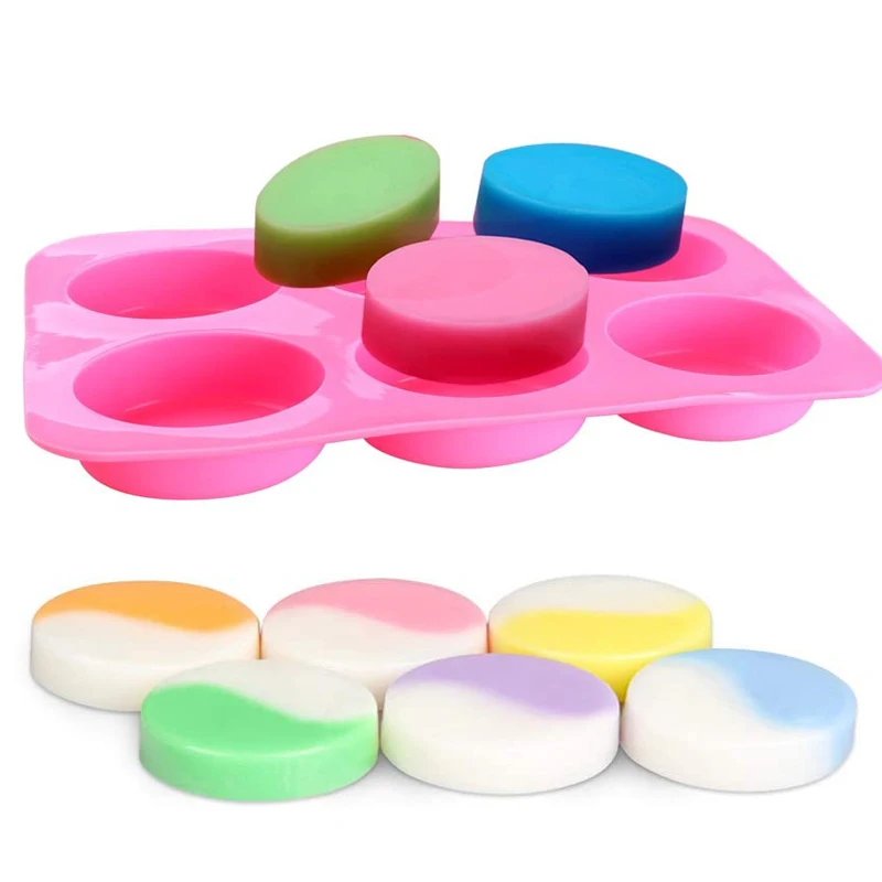 6 Hole Oval Soap Mold Big Silicone Mold for DIY Homemade Soap, Melt and