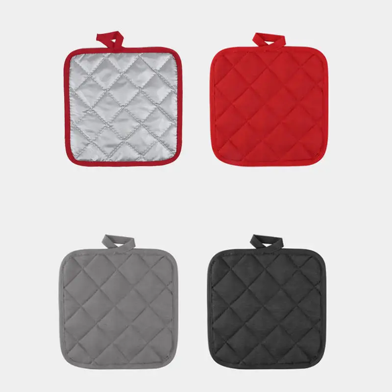 1-2pcs Square Plaid Placemats Table Mats Heat Insulation Place Mats Tea Cup Pad Dining Table Decorations Cloth Mat for Pot