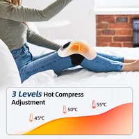 Electric Knee Massage Pad 3 Levels Wireless 3D Airbag Hot Compress Vibration Massager with Red Light Knee Massage Health Care 3