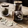 Storage bottle hammer grain glass bottle sealed jar kitchen seasoning wooden storage jar dry fruit miscellaneous grain tea jar 3