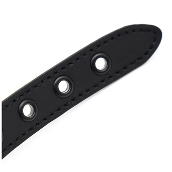 Sex Open Mouth Gag Ball Black PU Leather Strap Bdsm Gag with Open Holes Slave Sexy Bondage Restraints Sex Toys for Women Couples 6