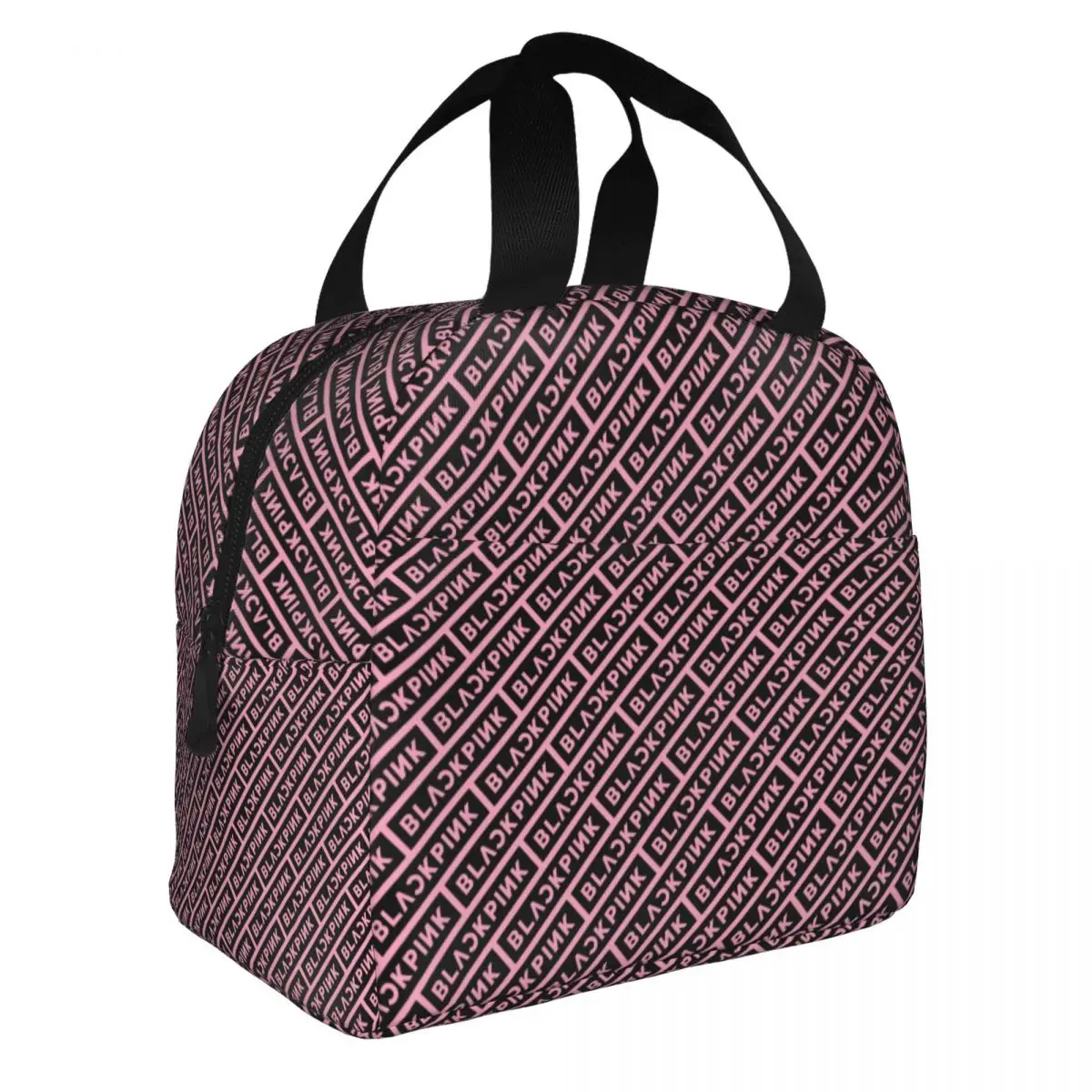Lunch Bag Cooler Bag Black Pink Kpop Star Girl Group Insulated Lunch Bags Camping Travel Waterproof Thermal Cooler Bento Box Women Kids