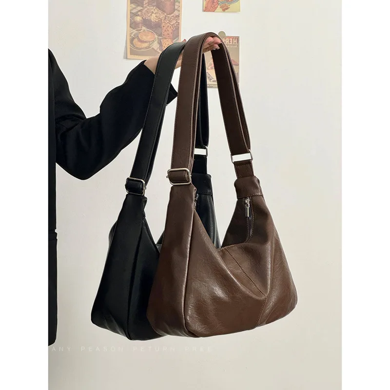Bag Women 2025 New Mirad Retro Crossbody Bag Soft Leather Large Capacity Versatile Single Shoulder Tote Bag