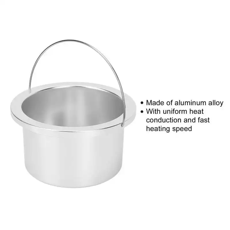 4.13in Wax Heat Machine Replacement Pot Aluminium Alloy Heating Quickly Evenly Replacement Wax Warmer Inner Pot Silver 3