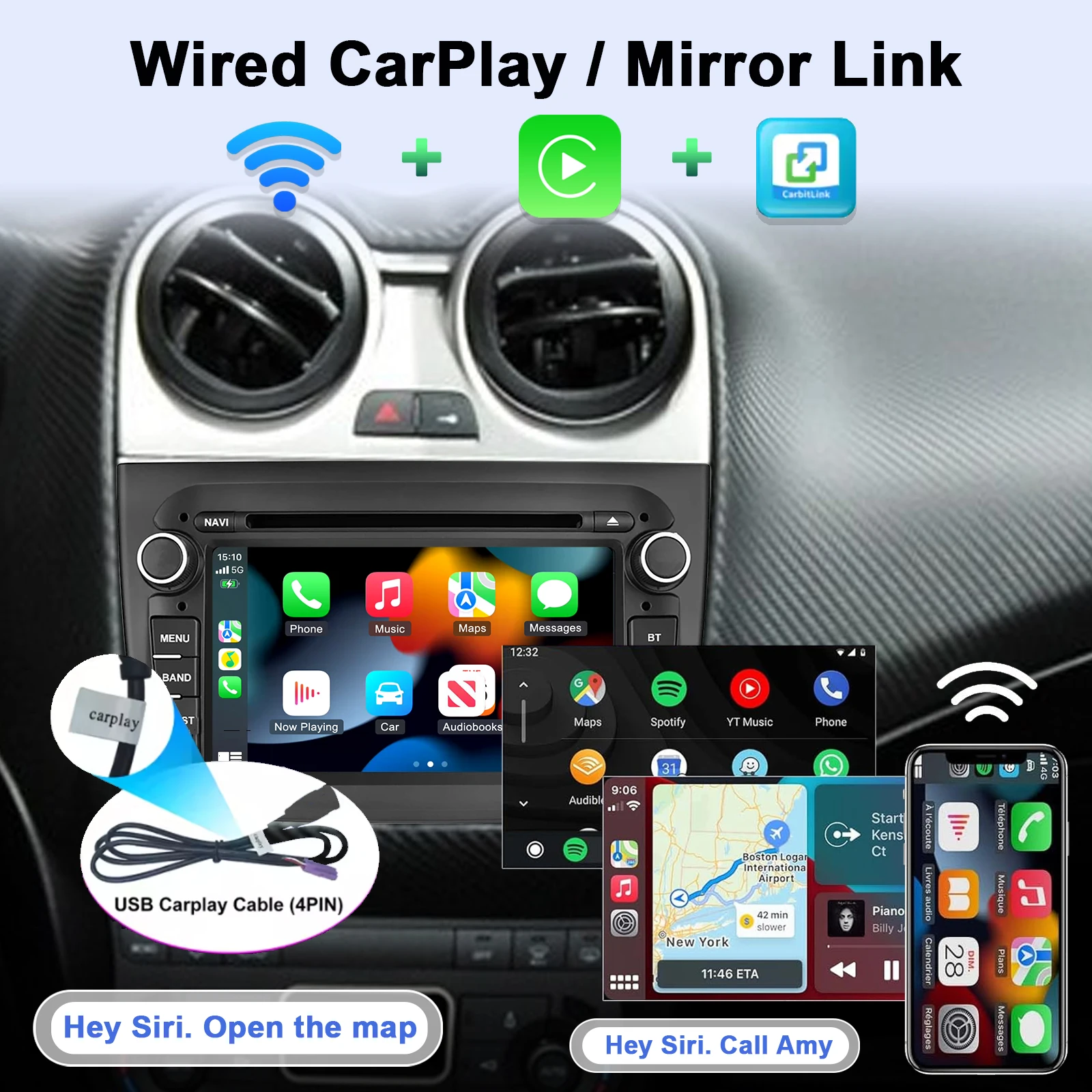 Android Car Radio for Alfa Romeo Mito 2008-2019 Multimedia Player Supports CarPl