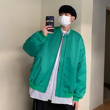 

Short Baseball Uniform Jacket Men Slim Fashion Solid Color Casual Jackets Mens Streetwear Hip-hop Bomber Jacket Men Outwear