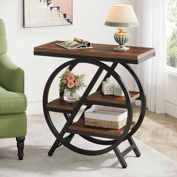 3-Tier Narrow End Table with Storage 1