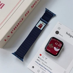 Durable Nylon Loop Strap for Smartwatch - Vibrant Colors, Adjustable Comfort (Midnight blue)
