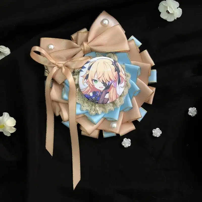 

Lace Pearl Bow Girl Lolita Fill Bag Itabag Holder Decoration Luxury Ribbon Badge Rosetton Pins Base Tray Backpack Accessories