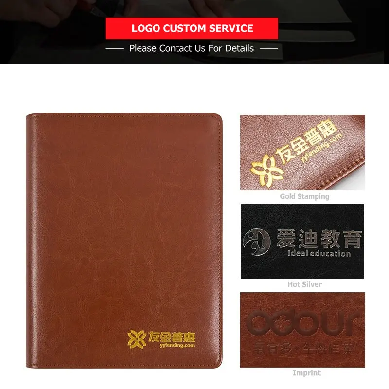 PU 가죽 Padfolio A5 문서 포트폴리오 폴더, 다기능 비즈니스 회의 폴더, 계산기 포함