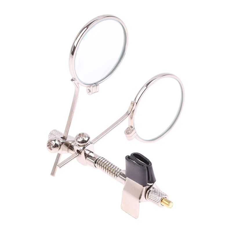 Magnifying Glass 1Pc 25mm Double Lenses Stainless Steel Clip
