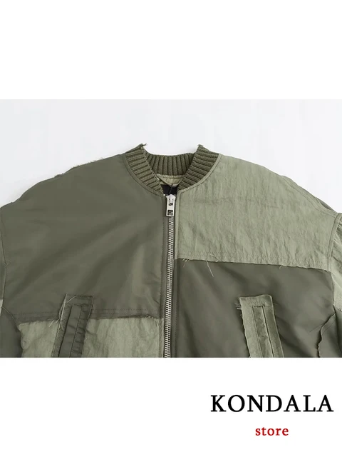 Streetwear bomber jacket in army green