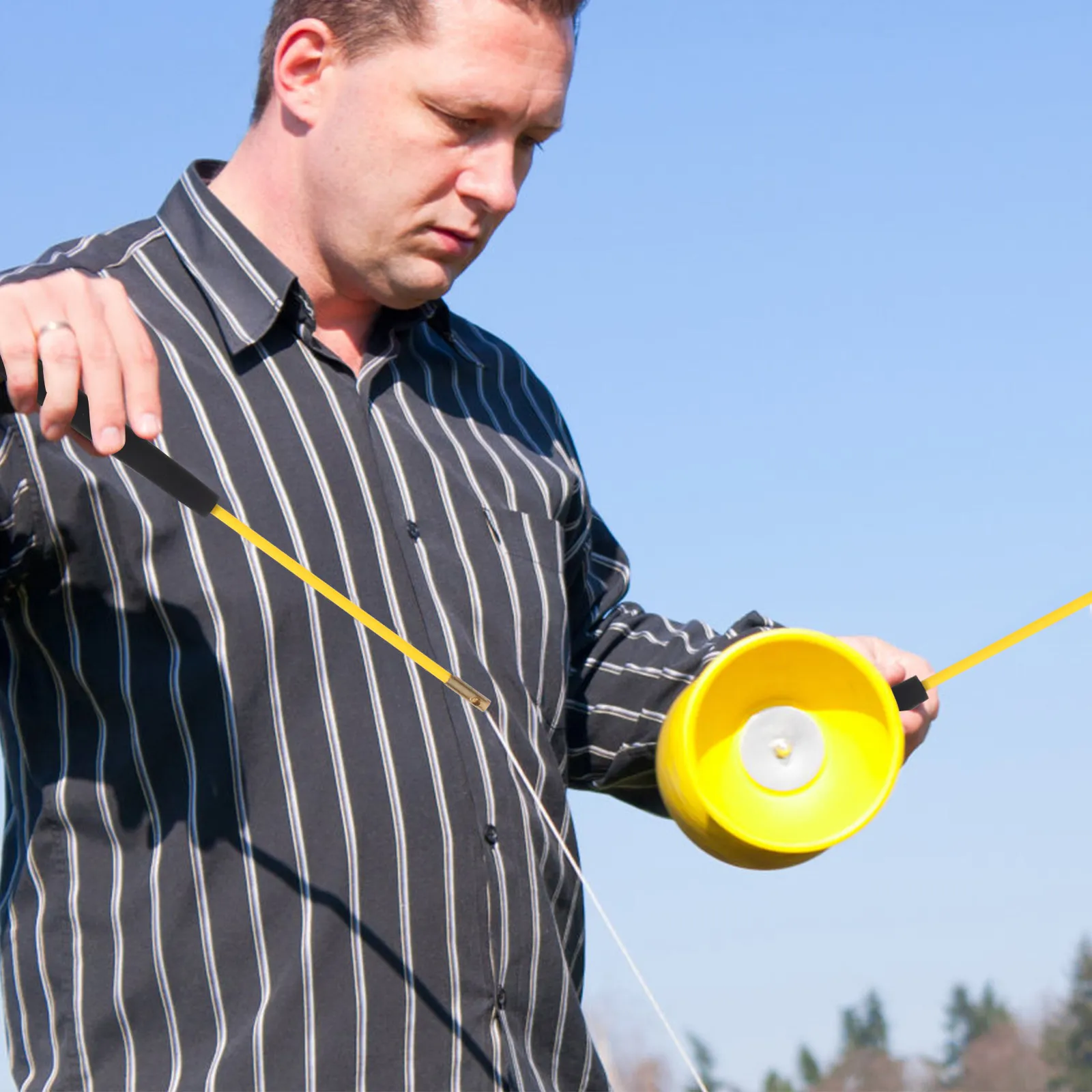 2Pcs 전문 디아볼로 스틱 경량 미끄럼 방지 핸들 교체용 저글링 스틱 야외 피..