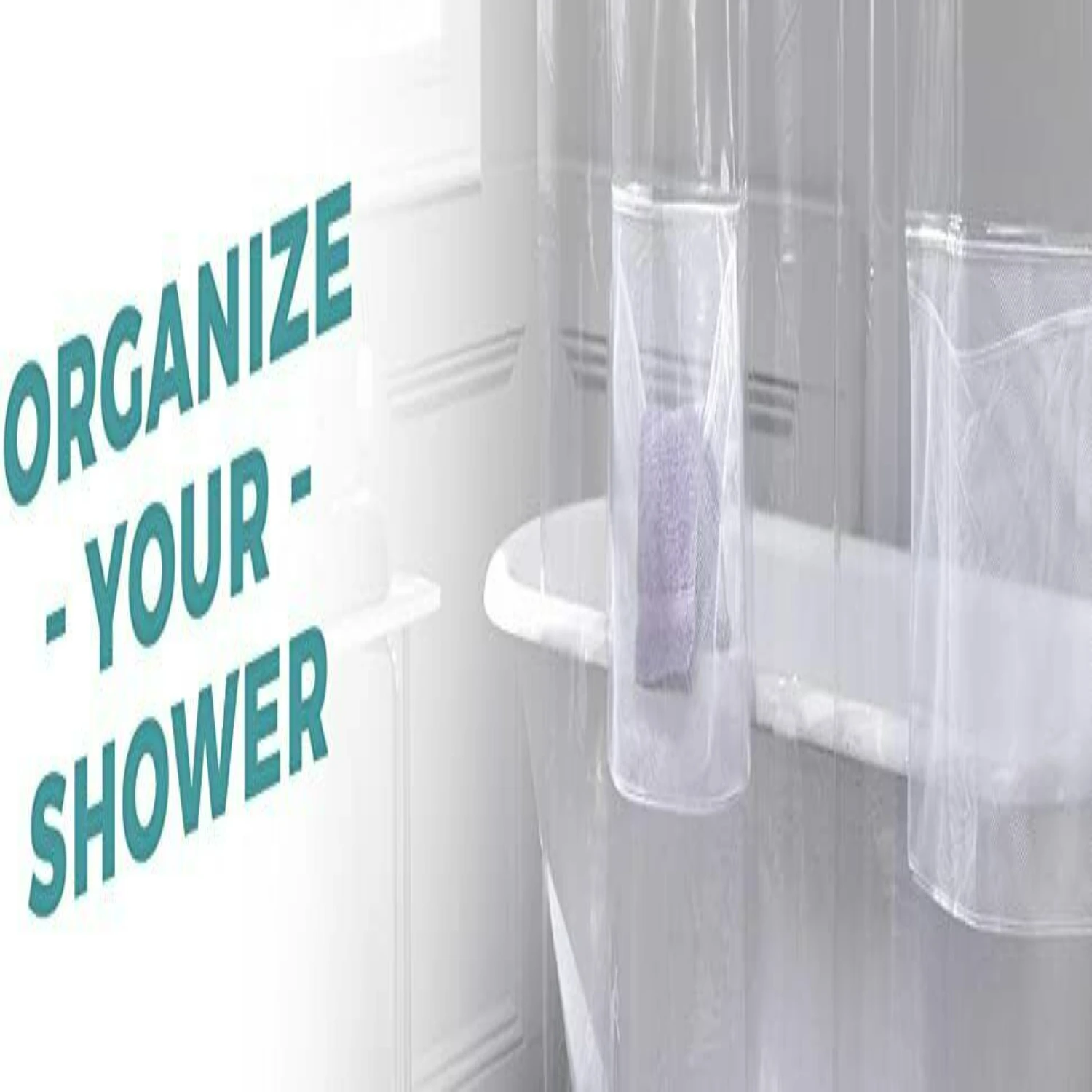 Effortless organization with stylish mesh pockets and convenient shower caddy for a clean and dry bathroom. Sturdy, high-quality