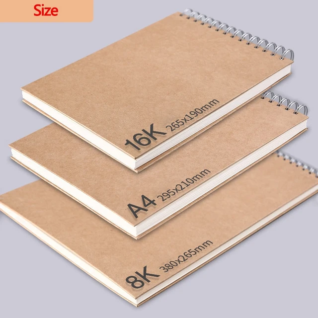 Professional sketchbook Thick paper 160 GSM Spiral notebook diary Art  school supplies Pencil drawing notepad Stationery