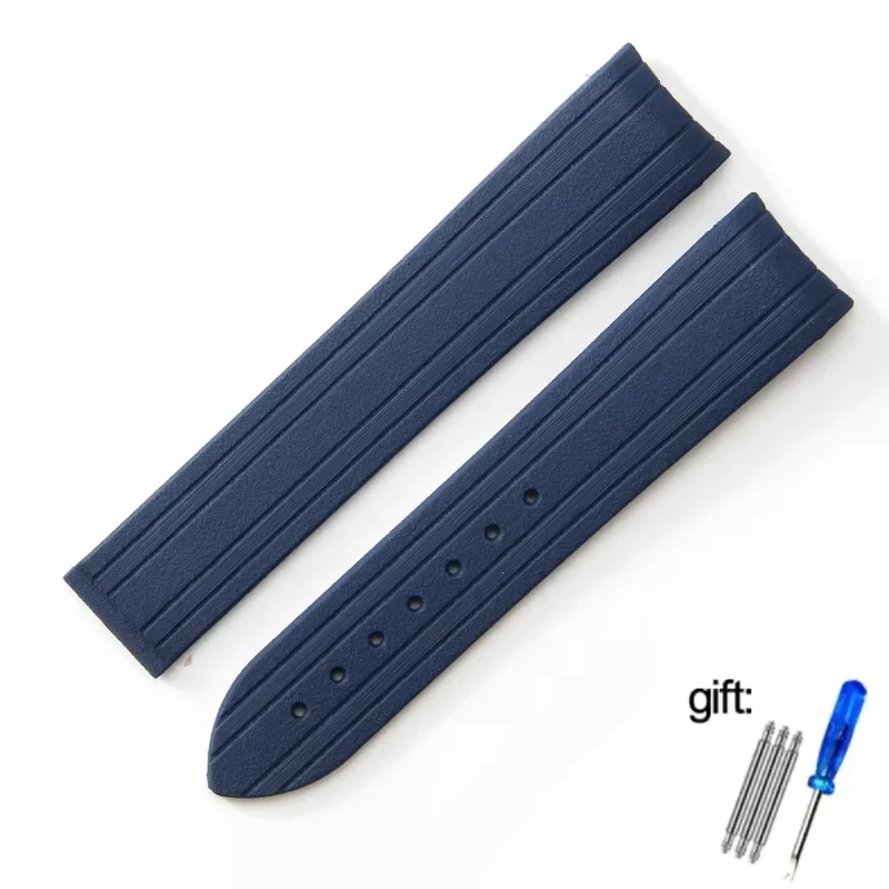 High-Quality 20mm Rubber Watch Strap with Folding Clasp and Curved End