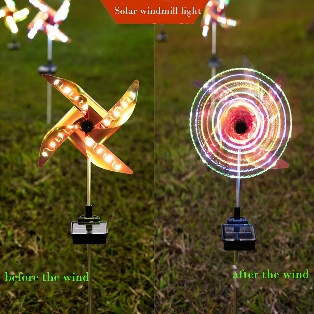 

32LED Solar Windmill Colorful Lawn Lamp Outdoor Decor Waterproof Night Light LED Spot Light Garden Landscape Lamp
