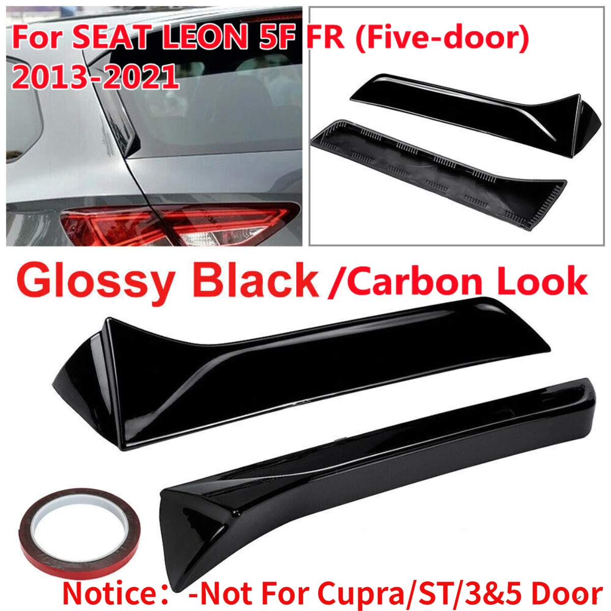 Car Window Trim Lip Spoiler For Seat Leon 5F FR Mk3 MK3.5 5Door Rear Roof Wing Side Edge Tail Flap Rear Trunk Window Spoiler Lip