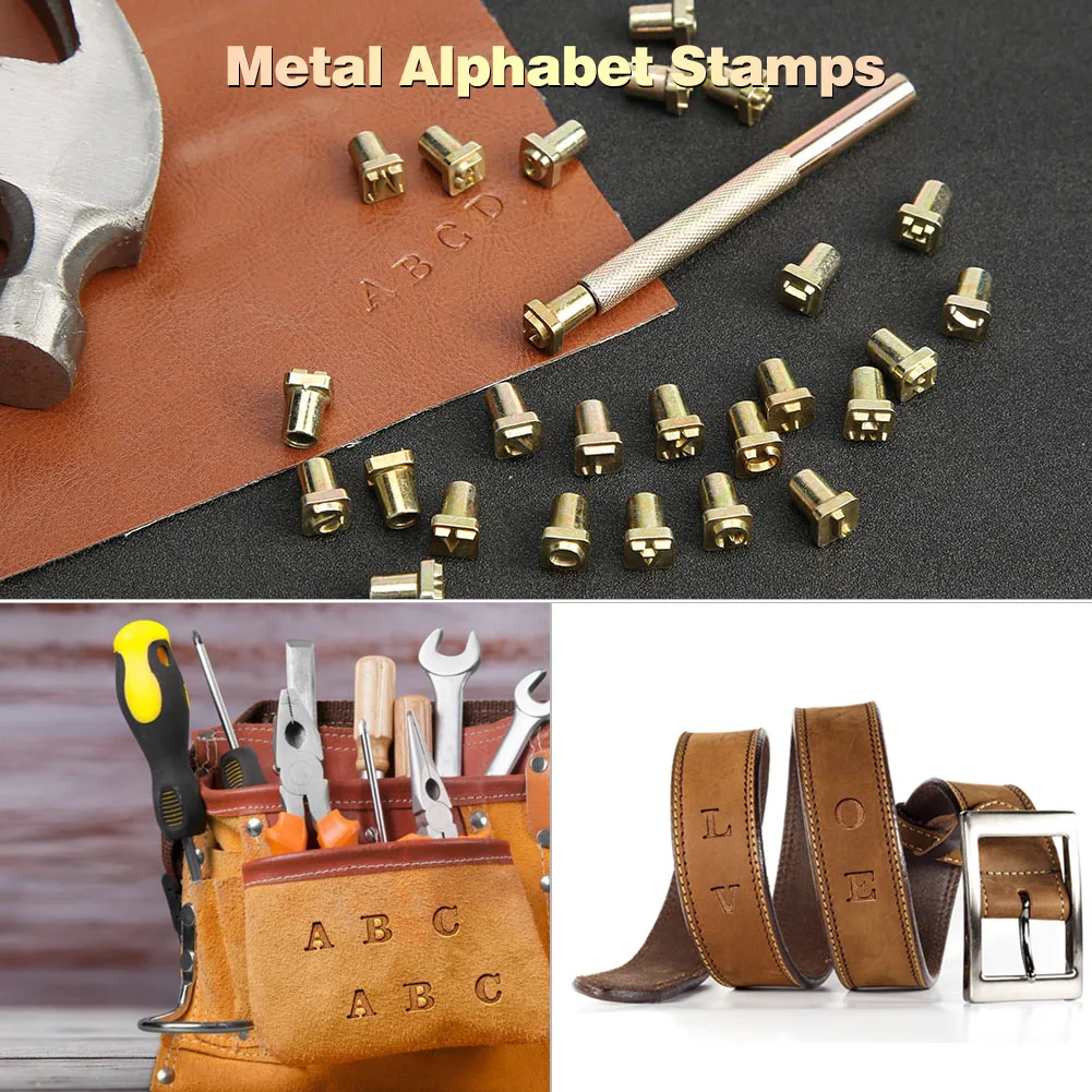 6mm Letter Stamping Set Carbon Steel Punch Gold Alphabet Stamper Metals Wood Leather Tools Leather Stamping Handicraft
