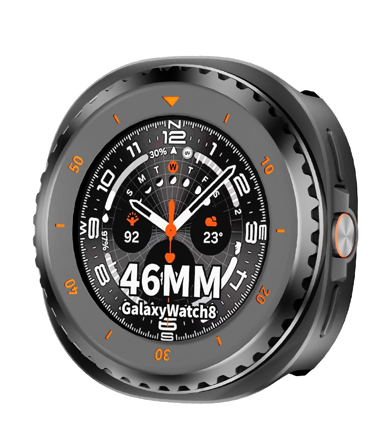 Premium Alloy Protective Cover for Galaxy Watch 8 Classic - Scratch-Resistant Hard Frame with Time Scale