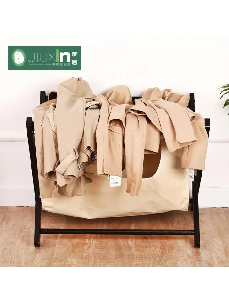Simple solid wood hotel luggage rack room living room simple modern storage folding laundry storage rack