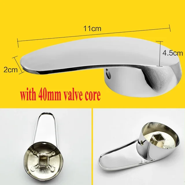 Accessori per rubinetti da cucina per bagno Interruttore per serbatoio doccia Valvola per acqua calda e fredda Maniglia singola Rubinetto di ricambio Maniglia in metallo 3