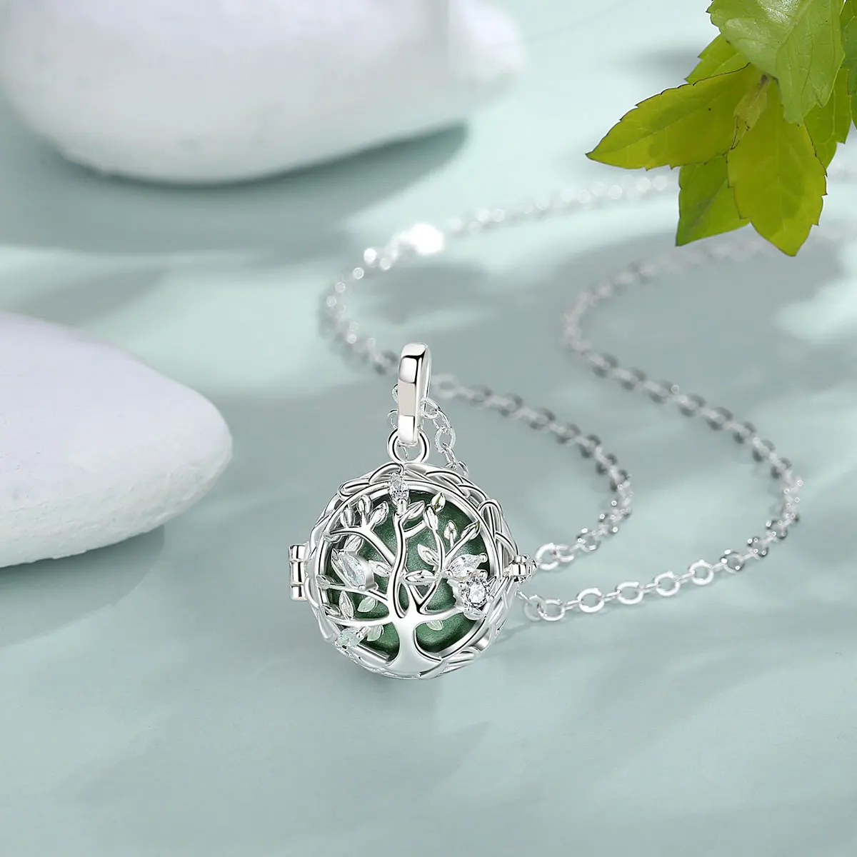 Eudora 18MM Harmony Ball Tree of Life Necklace Pregnancy Chime Bola Angel Caller Exquisite Women DIY Jewelry for Maternity Gift