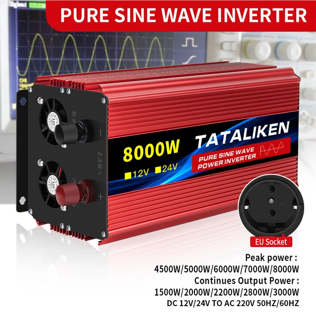 Inverter Di Potenza 3000W Da 12V A 220V | Onda Sinusoidale Pura, Display | In Lega Di Alluminio, Per Elettrodomestici - Foto 7