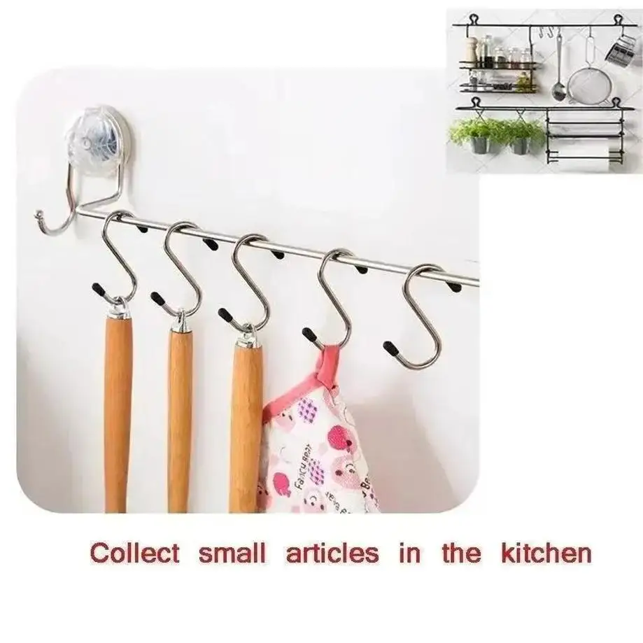 4Pcs S-Shape Hook Stainless Steel Clothes Bags Towels Plants Hanging Rack Useful Tools Kitchen Bedroom Railing S Hanger Hook