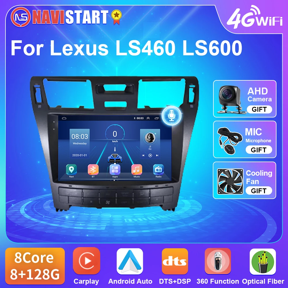 

NAVISTAR T5 For Lexus LS460 LS600 2006 - 2011 Car Radio Android 10 4G WIFI Video BT Carplay GPS Android Auto DSP Player No DVD