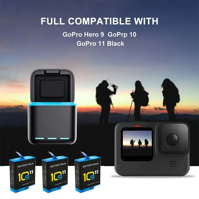Chargeur USB pour batteries GoPro Hero 8 7 6 5, avec câble inclus