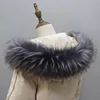 Winter Women's Big Fur Hooded Coat Collar Fake Fur Scarf Ladies Jacket Coat Faux Raccoon Fur Collar 4