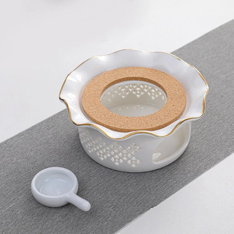 Ceramic Tea Warmer Candle Holder Hotel Restaurant Flower Teapot Trivets