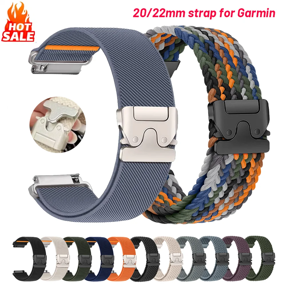 Nylon Parachute Strap Wristband Bracelet, 20/22mm Adjustable Strap